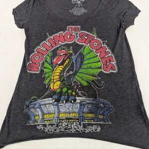 Rolling Stones 2018 Chaser LA Opaque Black Tee Green Dragon On Front Medium